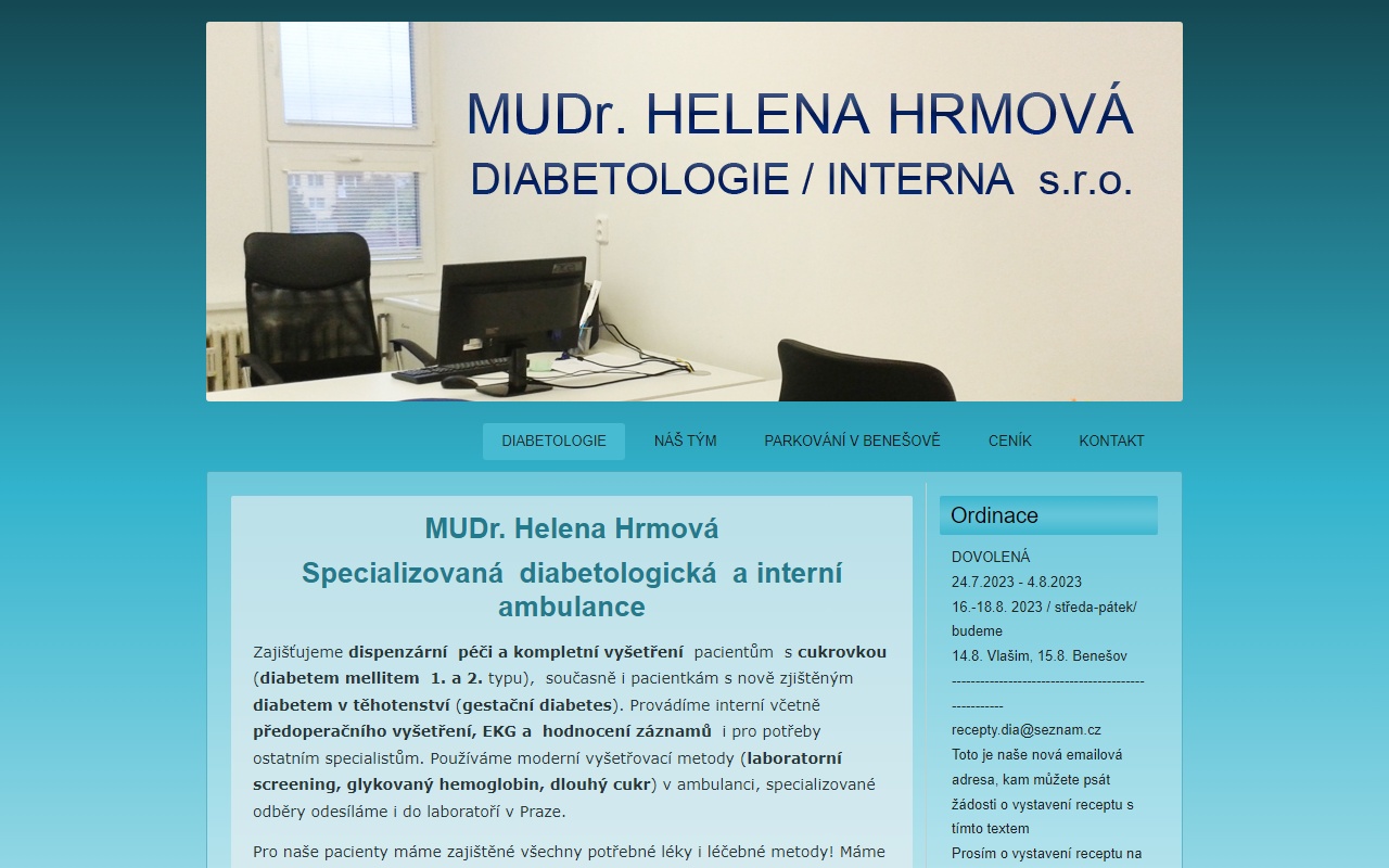 MUDr. HELENA HRMOVÁ DIABETOLOGIE / INTERNA s.r.o.