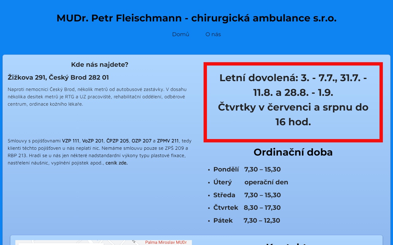 MUDr. Petr Fleischmann - chirurgická ambulance s.r.o.