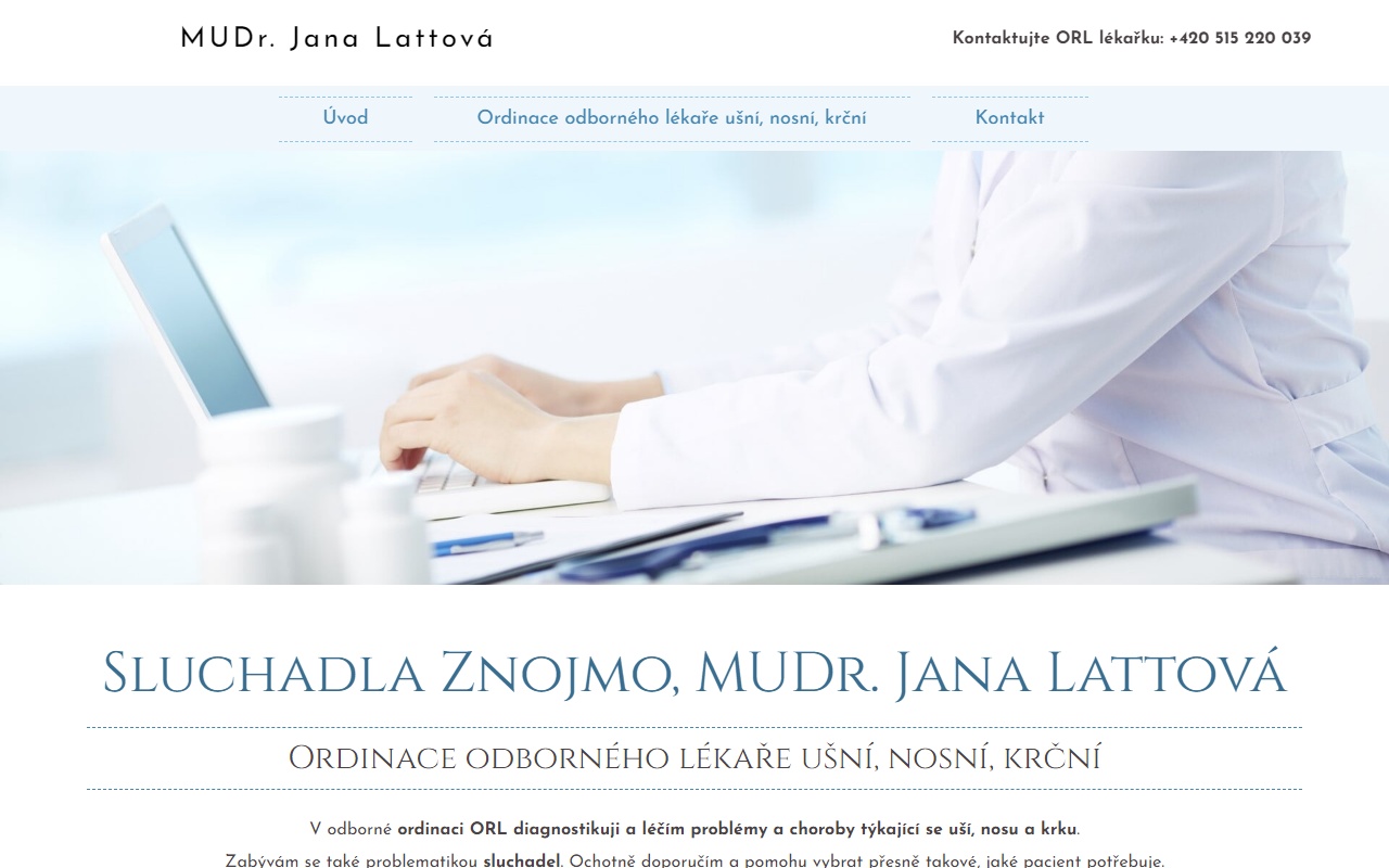 MUDr. Jana Lattová - obor.lékařka chorob ušních nosních, krčních