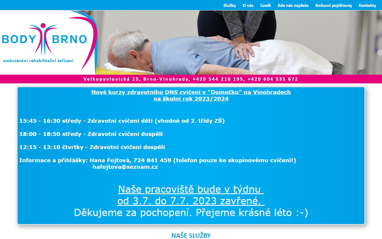 Ambulantní rehabilitační zdravotnické zařízení "BODY Brno", v.o.s.