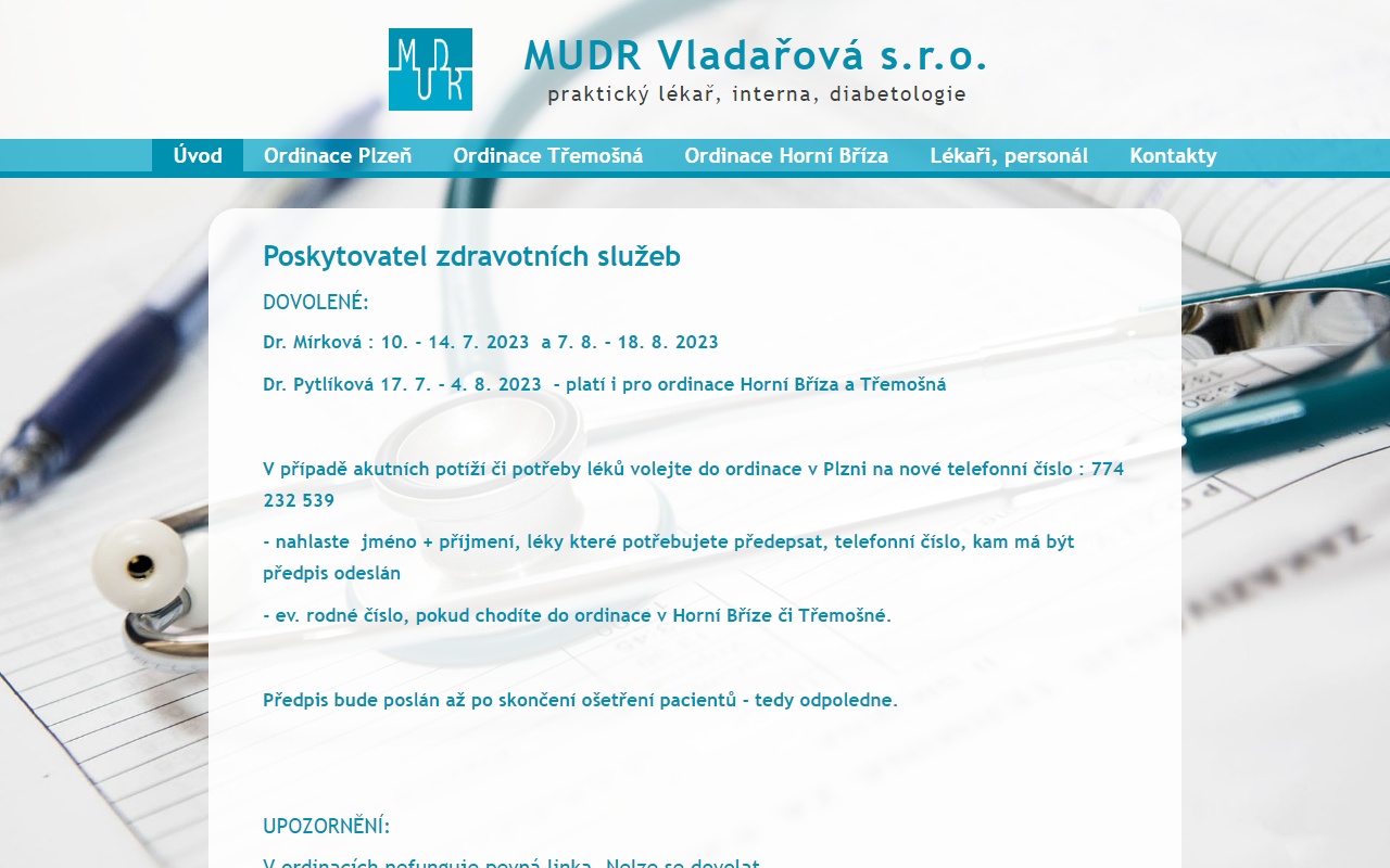 MUDR Vladařová, s.r.o. - interní a diabetologická ordinace a ordinace PL pro dospělé